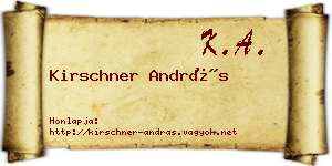 Kirschner András névjegykártya